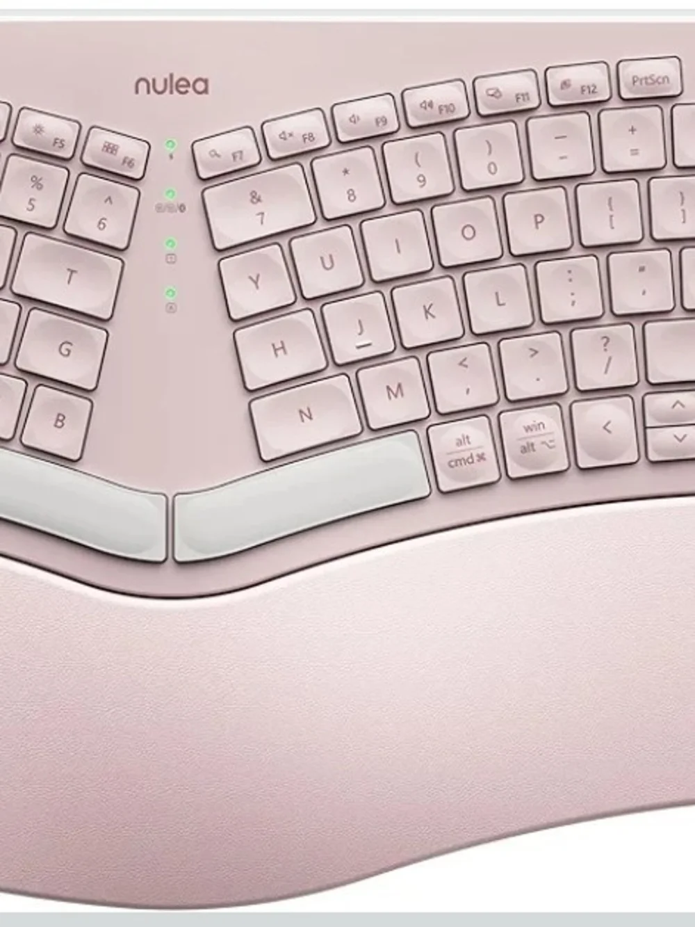 Nulea Wireless Ergonomic Split Keyboard Bluetooth USB-C Grey Pink